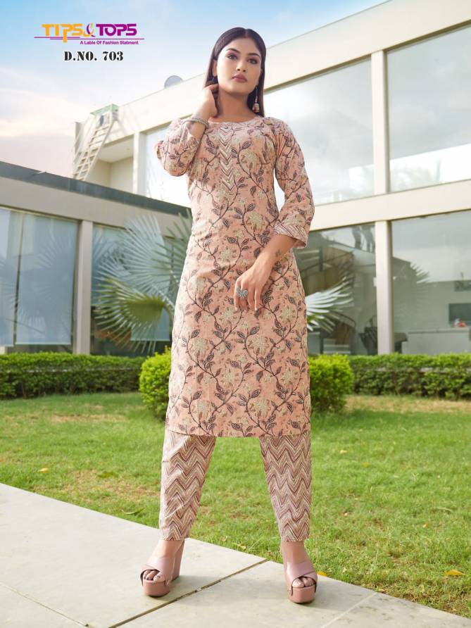 Tips And Tops Cotton Candy Vol 7 Cotton Printed Kurti With Bottom
